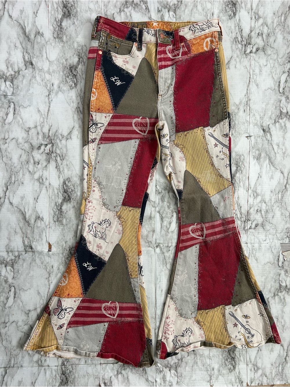 Lainey Wilson Collection By Wrangler Patchwork Print Bell Bottom Jeans